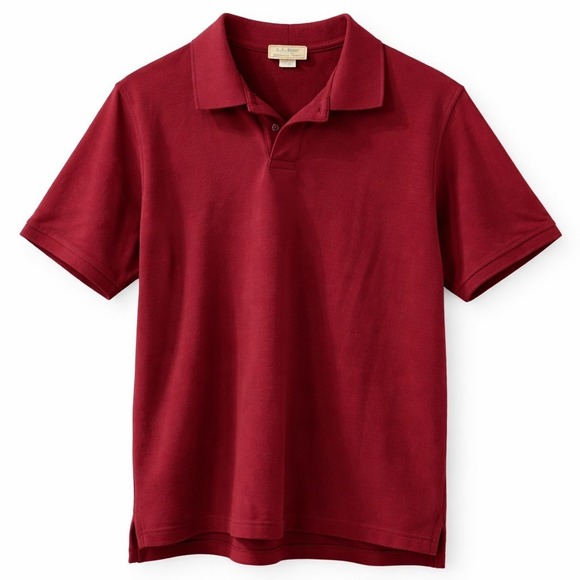 Burgundy Other - Vintage Era LL Bean Double L Polo Shirt Mens Large Burgundy Short Sleeve